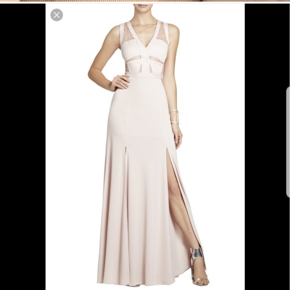 BCBG Blush Pink Christy Lace Inserted dress 0